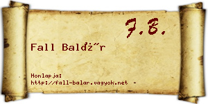 Fall Balár névjegykártya